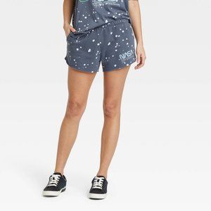 Women's NASA Graphic Splatter Jogger Shorts Gray Medium